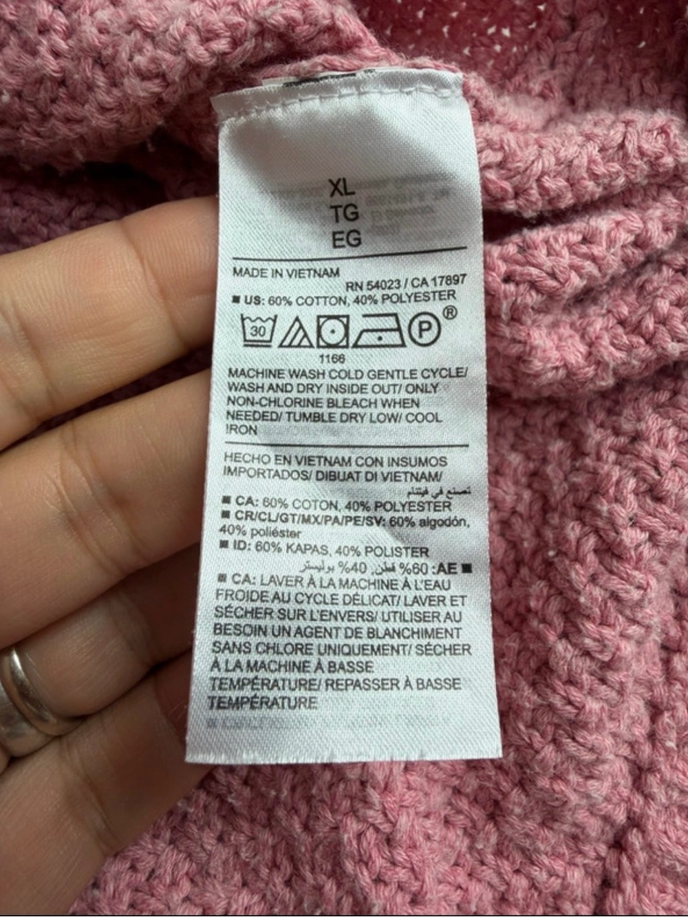 Old Navy Pink Knit Sweater Women’s Oversized Crewneck Cozy Pullover - Picture 7 of 10